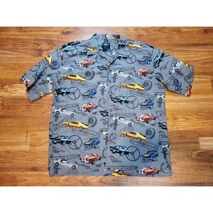 DAVID CAREY MENS HAWAIIAN SHIRT 2XL ORIGINALS CLASSIC FORD MUSTANGS WT VINTAGE